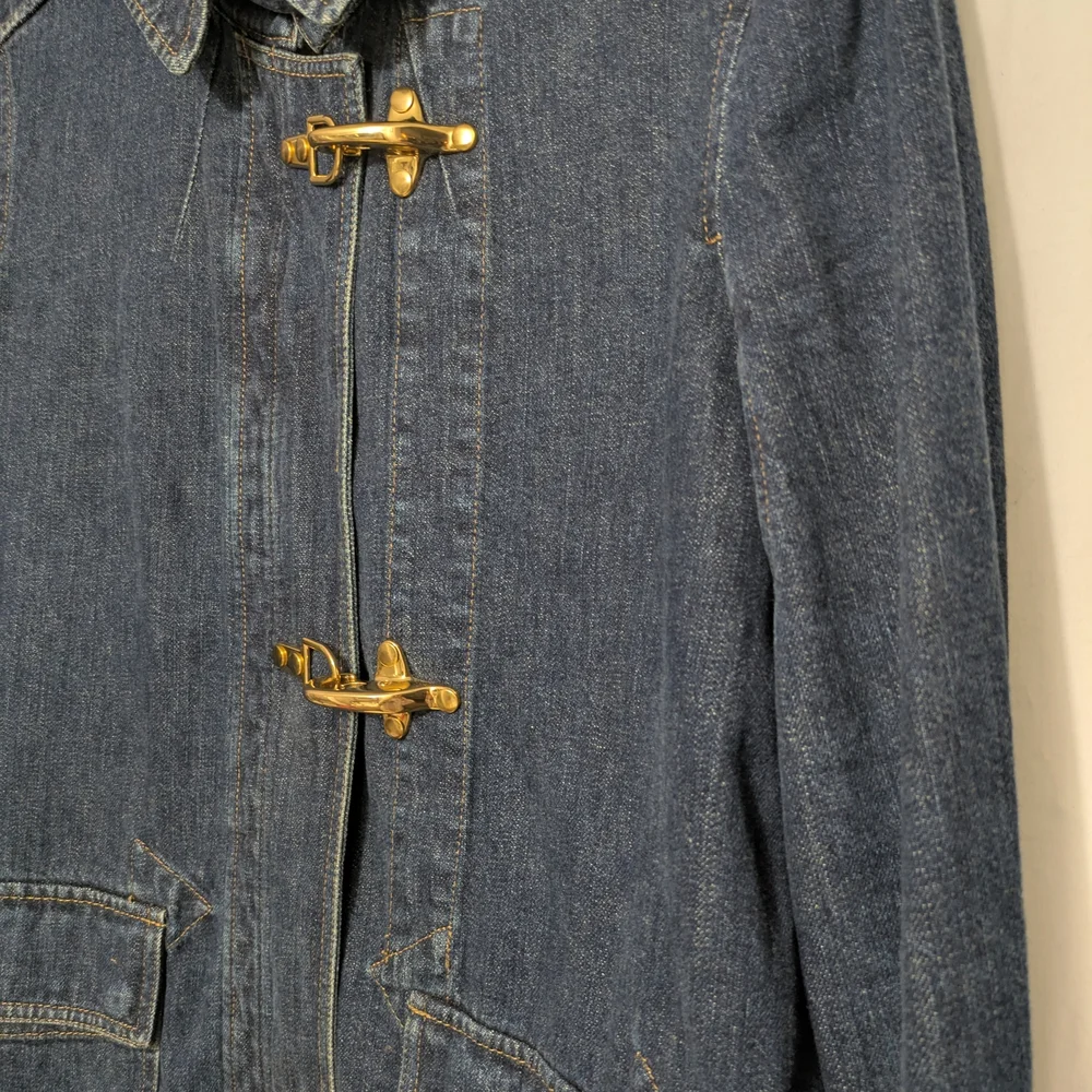 Ralph Lauren Lauren Jeans Co. Dark Blue Denim Jacket with Green Label - Picture 3 of 7